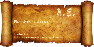 Mondok Edina névjegykártya