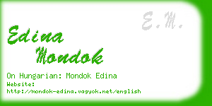 edina mondok business card